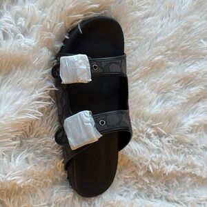 Brand New Black Coach Signature Buckle Sandal Size 9